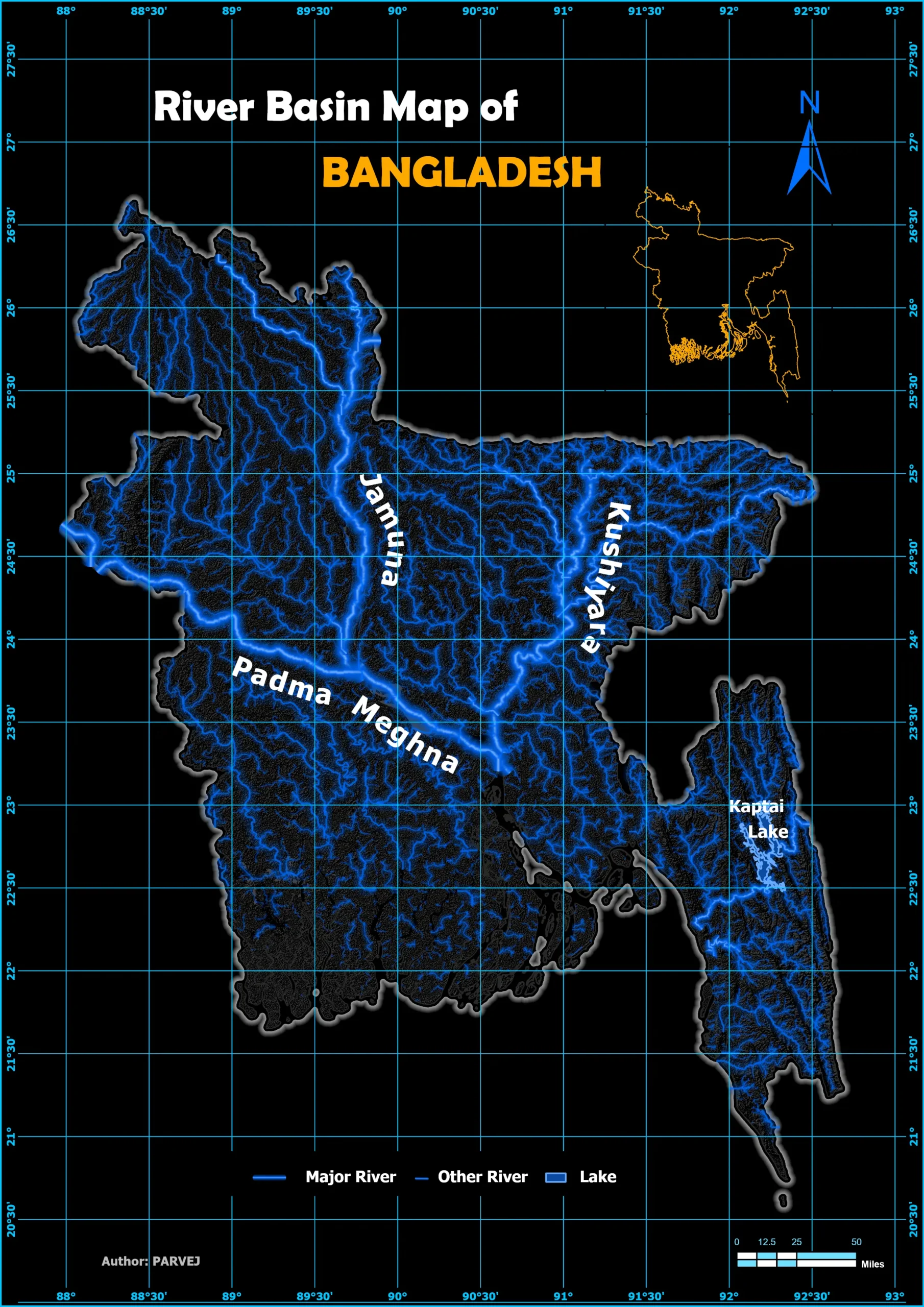 Hydrological Basin Map of Bangladesh